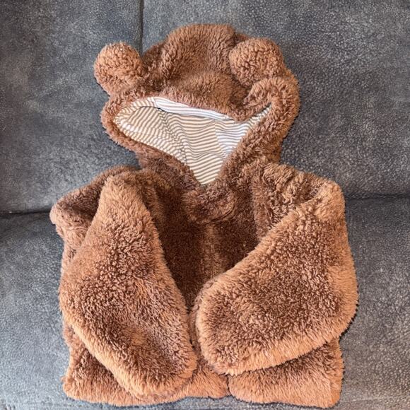 Carters Ultra Plush One Piece Brown Bear Jumpsuit For Babies Newborn - Picture 5 of 7